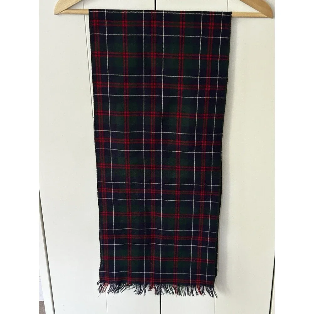 Vintage Lochcarron Machardy Plaid Scarf 100% New Wool Made in Scotland Preppy